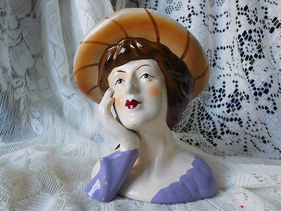 florero-ceramica-rostro-de-dama-con-sombrero-1950s