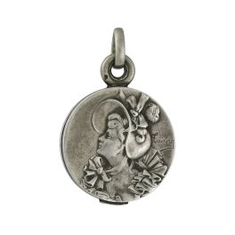 Medallón Art Nouveau de plata 925. Estados Unidos 1905