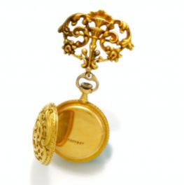 Reloj de bolsillo para dama elaborado en oro de 18K marca Patek Philippe para Tiffany & Co. Estados Unidos 1890.